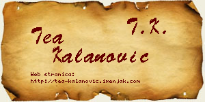 Tea Kalanović vizit kartica